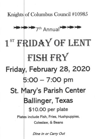 1st Lent Fish Fry